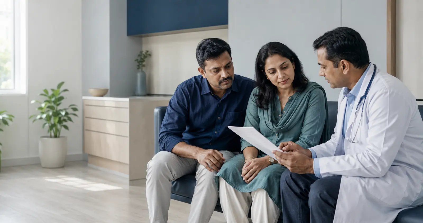 Illustrative consultation with a patient and family member